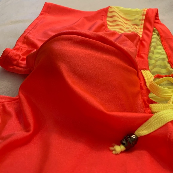 Wangjiang Orange Yellow Mesh Swimsuit  36-38 Waist - Picture 4 of 5